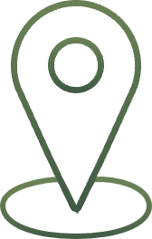 Icône Marqueur de Localisation Vert Olive pour Cartes Icône minimaliste de marqueur de localisation en dégradé de vert avec cercle central et socle ovale.